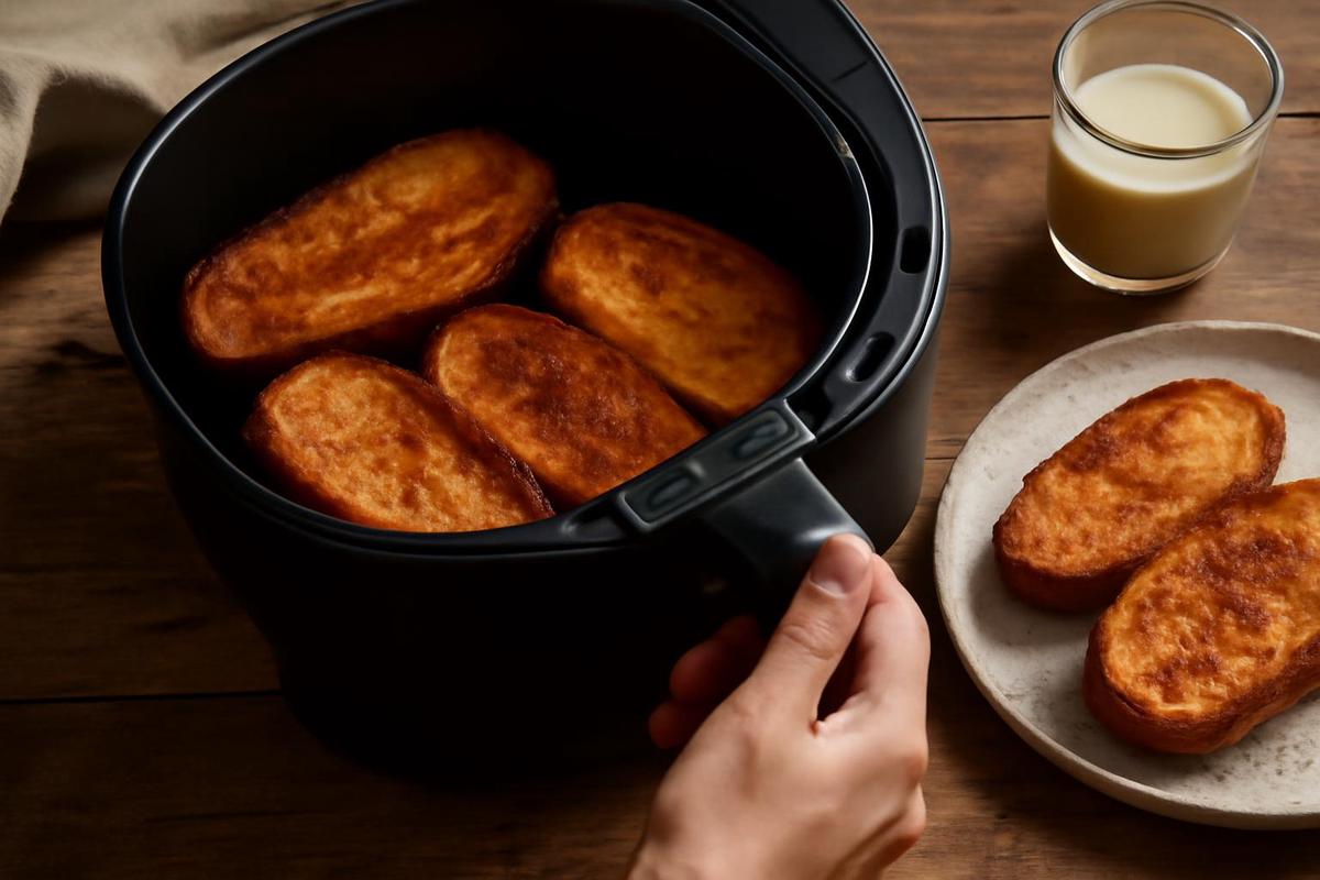 Torrijas en freidora de aire para Semana Santa