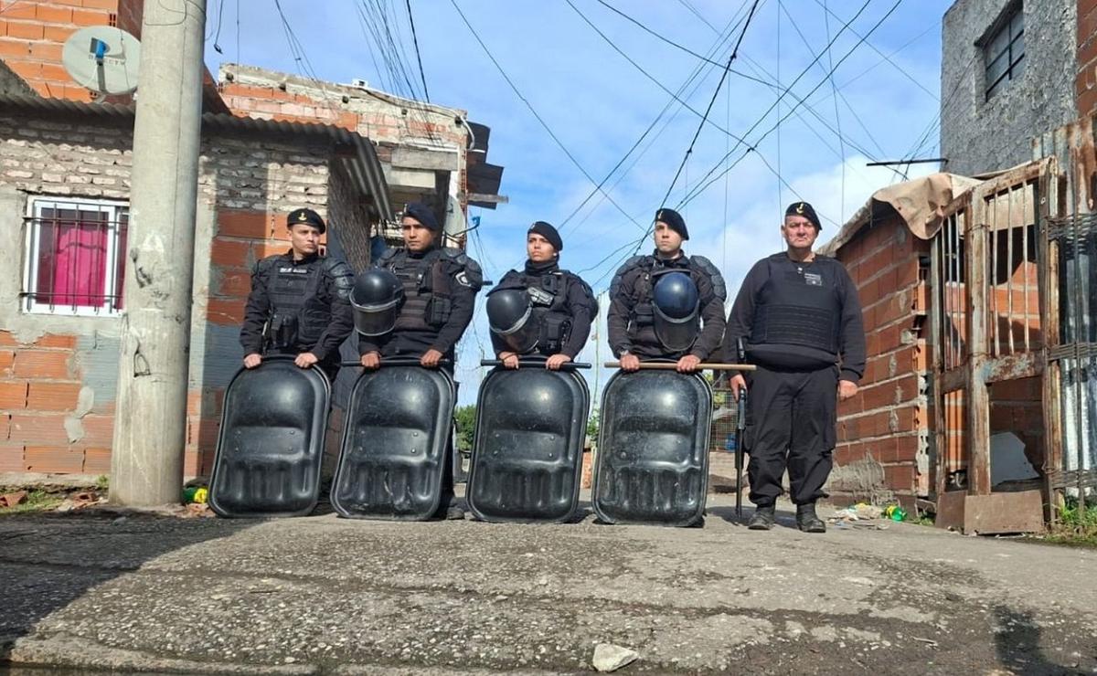 La zona del crimen del policía federal.