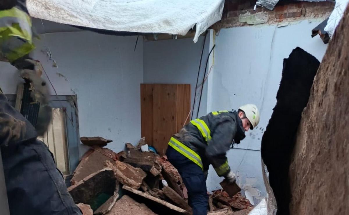 La casa en la que se derrumbó el techo y murió una señora de 74 años.