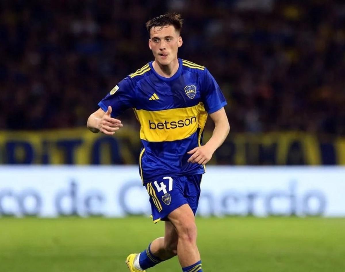 Jabes Saralegui con la camiseta de Boca. (Foto NA: redes sociales)