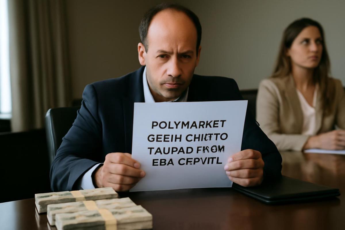 Polymarket logo displayed on smartphone