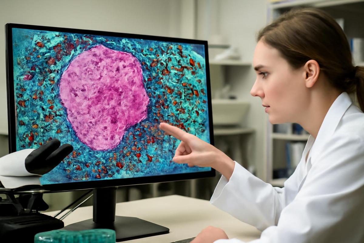 Células de cáncer de mama ocultas tras escudos protectores
