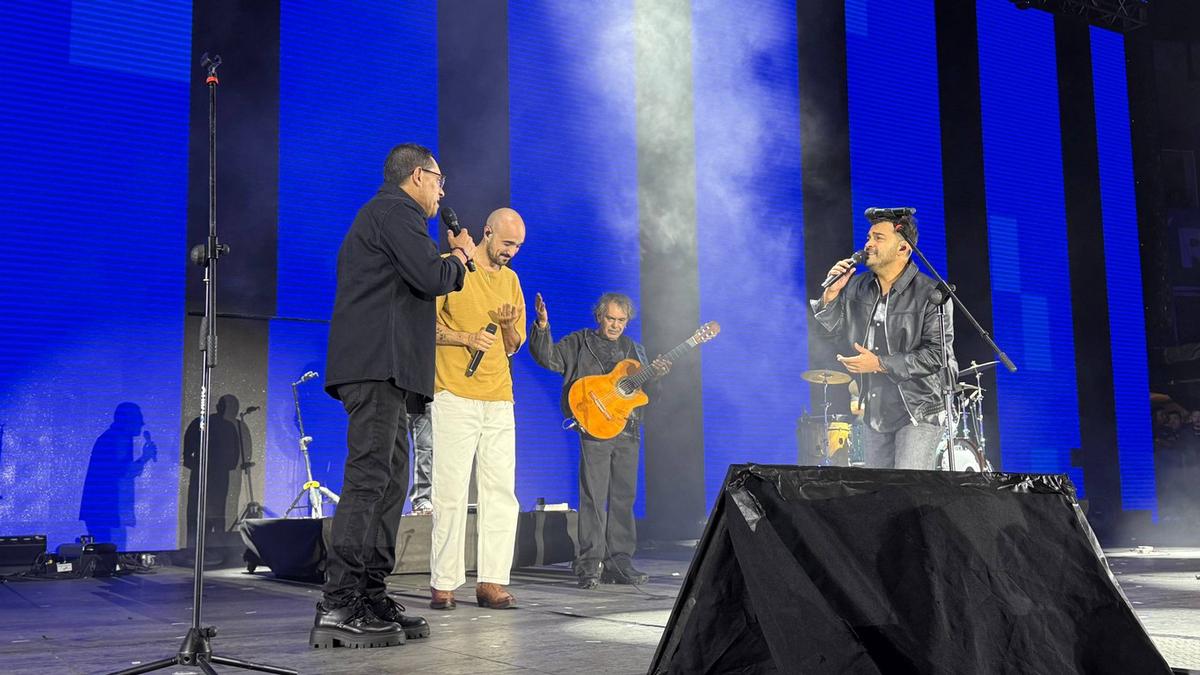 FOTO: Los Nocheros y Abel Pintos compartieron escenario. (Fotos: Martín Yori/Cadena 3)
