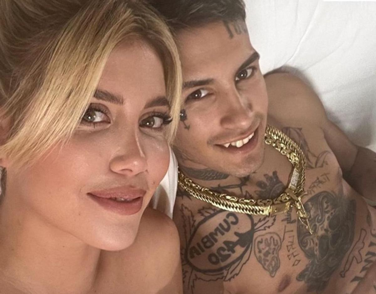 Wanda Nara y L-Gante. Foto Redes Agencia NA.