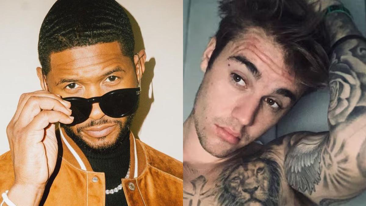 Justin Bieber y Usher. Foto: Agencia NA (Captura)