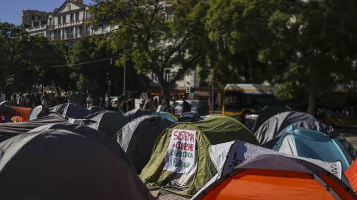 Campamento en Lisboa.