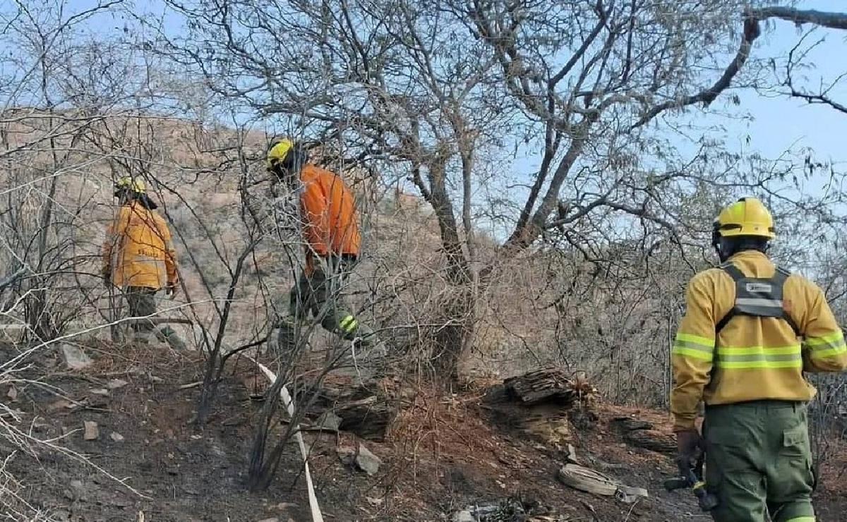 FOTO: Continúa el incendio en la zona de Chancaní. (Foto: Traslasierra Noticias)