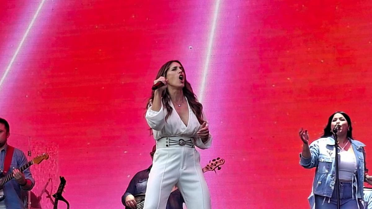 Soledad Pastorutti, en la exhibición del pilarense.