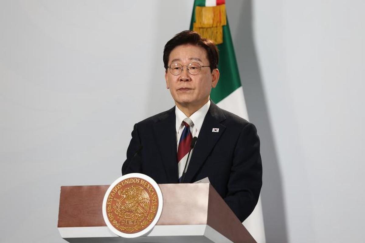 Lee Jae-myung durante una visita de Estado a México.