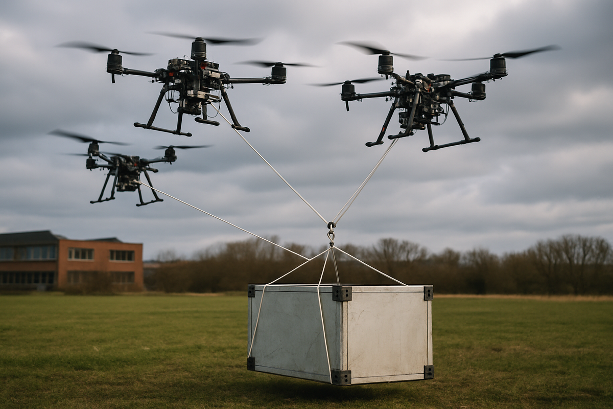 Drones autónomos colaboran para transportar cargas pesadas con nuevo algoritmo